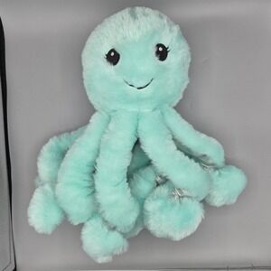 Walgreens Octopus Plush Stuffed Animal Aqua  Silver‎ Soft 14" Sparkle
